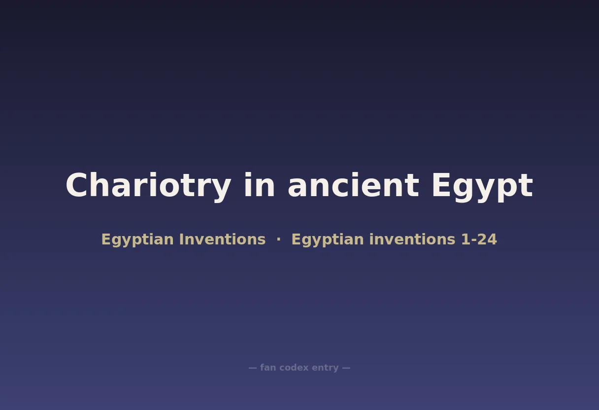 Chariotry in ancient Egypt
