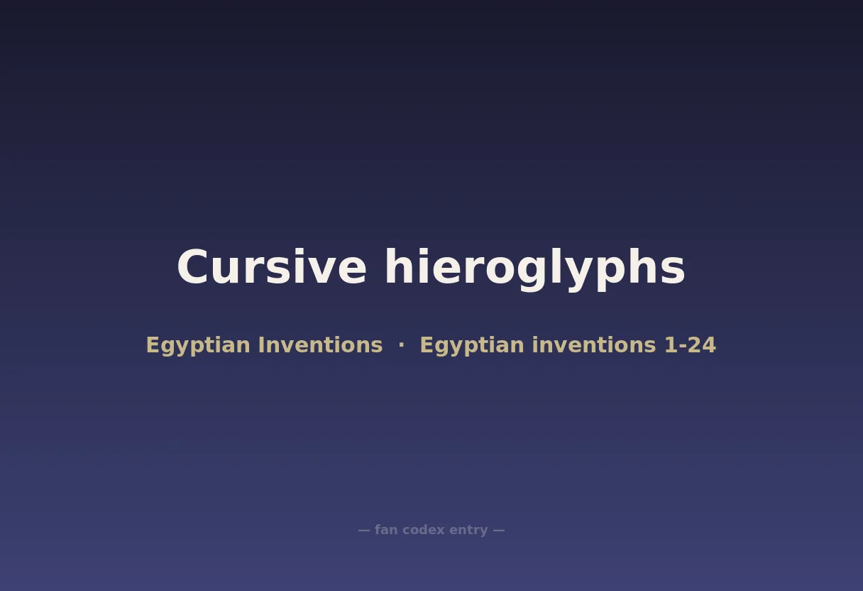 Cursive hieroglyphs